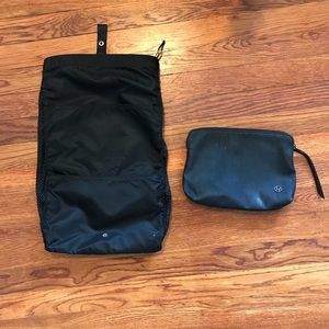 Lululemon folding toiletries travel bag black